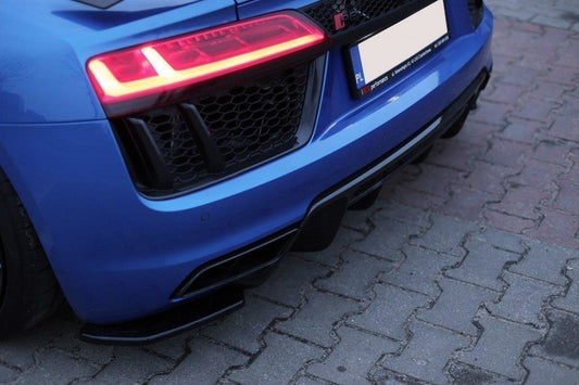 Heck Ansatz Flaps Diffusor für Audi R8 Mk.2 Carbon Look
