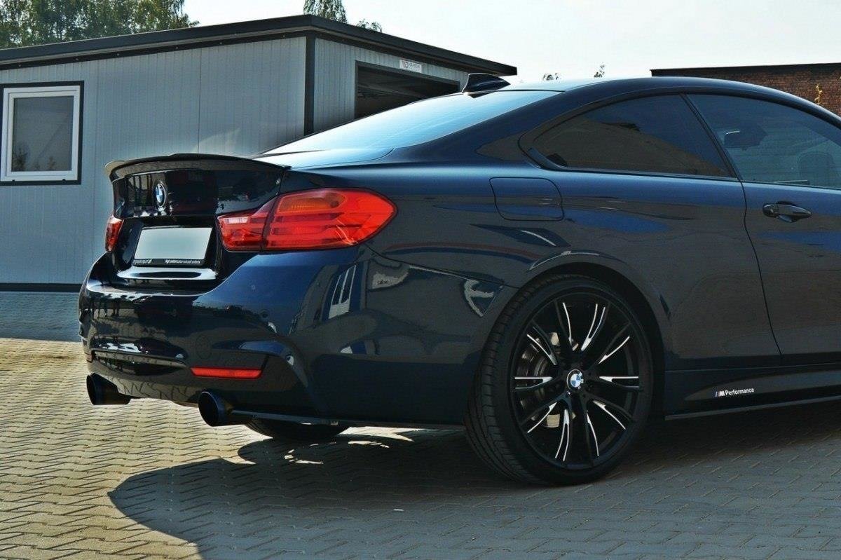 Heck Ansatz Flaps Diffusor für BMW 4er F32 M Paket schwarz Hochglanz