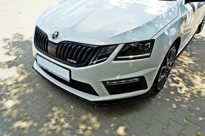 Front Ansatz V.1 für Skoda Octavia RS Mk3 schwarz Hochglanz