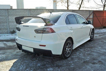 Heck Ansatz Flaps Diffusor für Mitsubishi Lancer Evo X schwarz matt