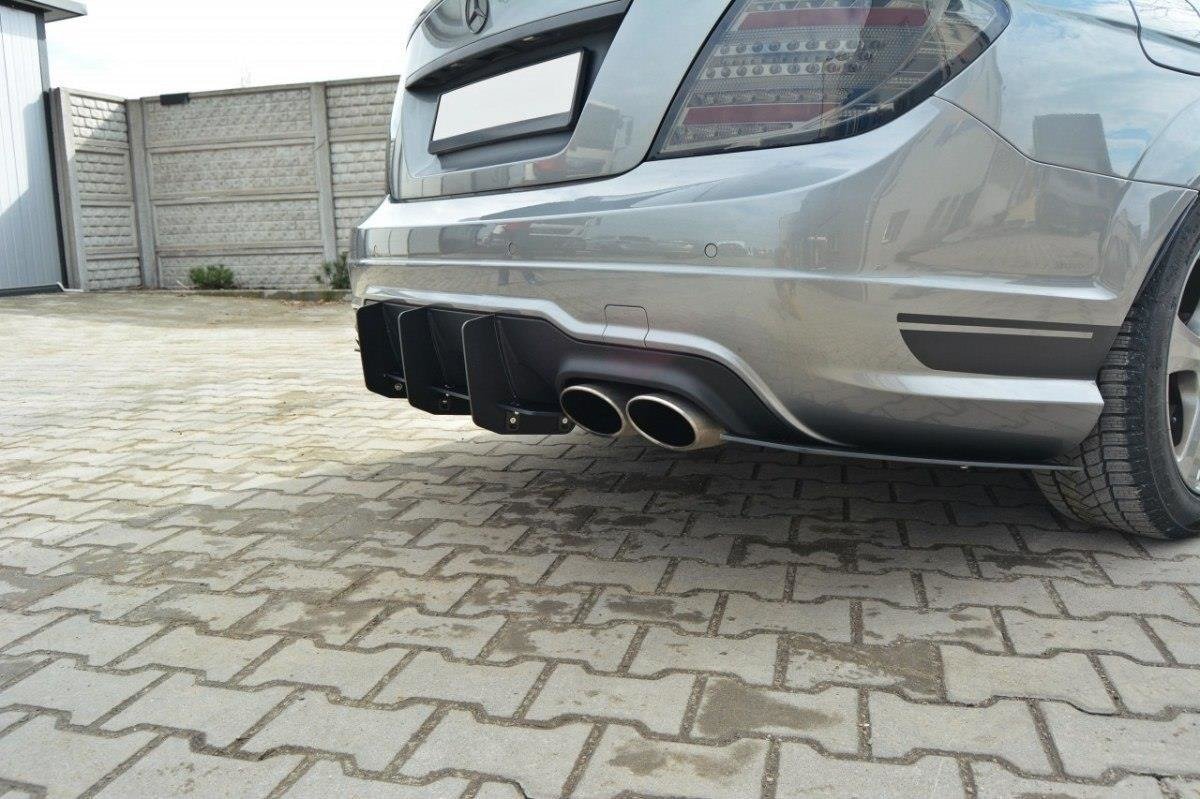 MERCEDES C W204 AMG-LINE Facelift Diffusor Heck Ansatz für Heckschürze für & Heck Ansatz Flaps Diffusor für