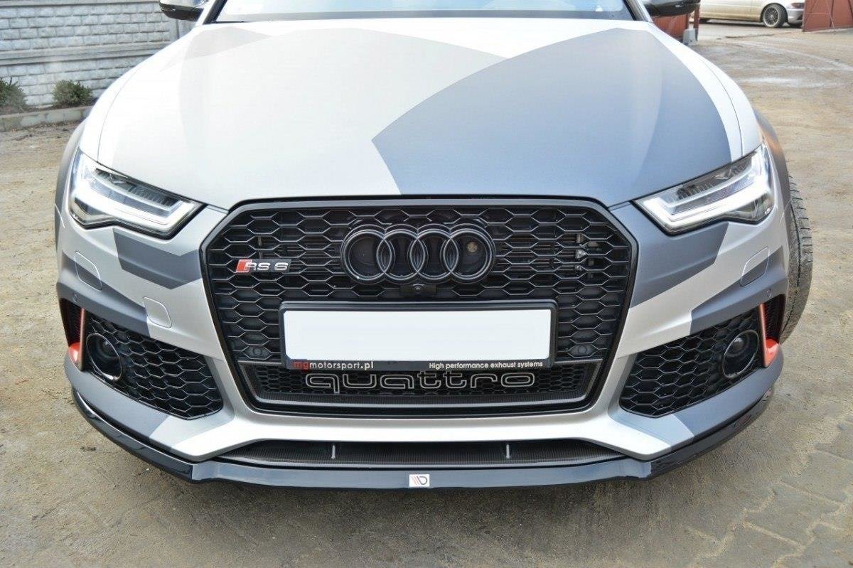 Front Ansatz V.2 für Audi RS6 C7 / C7 FL schwarz Hochglanz