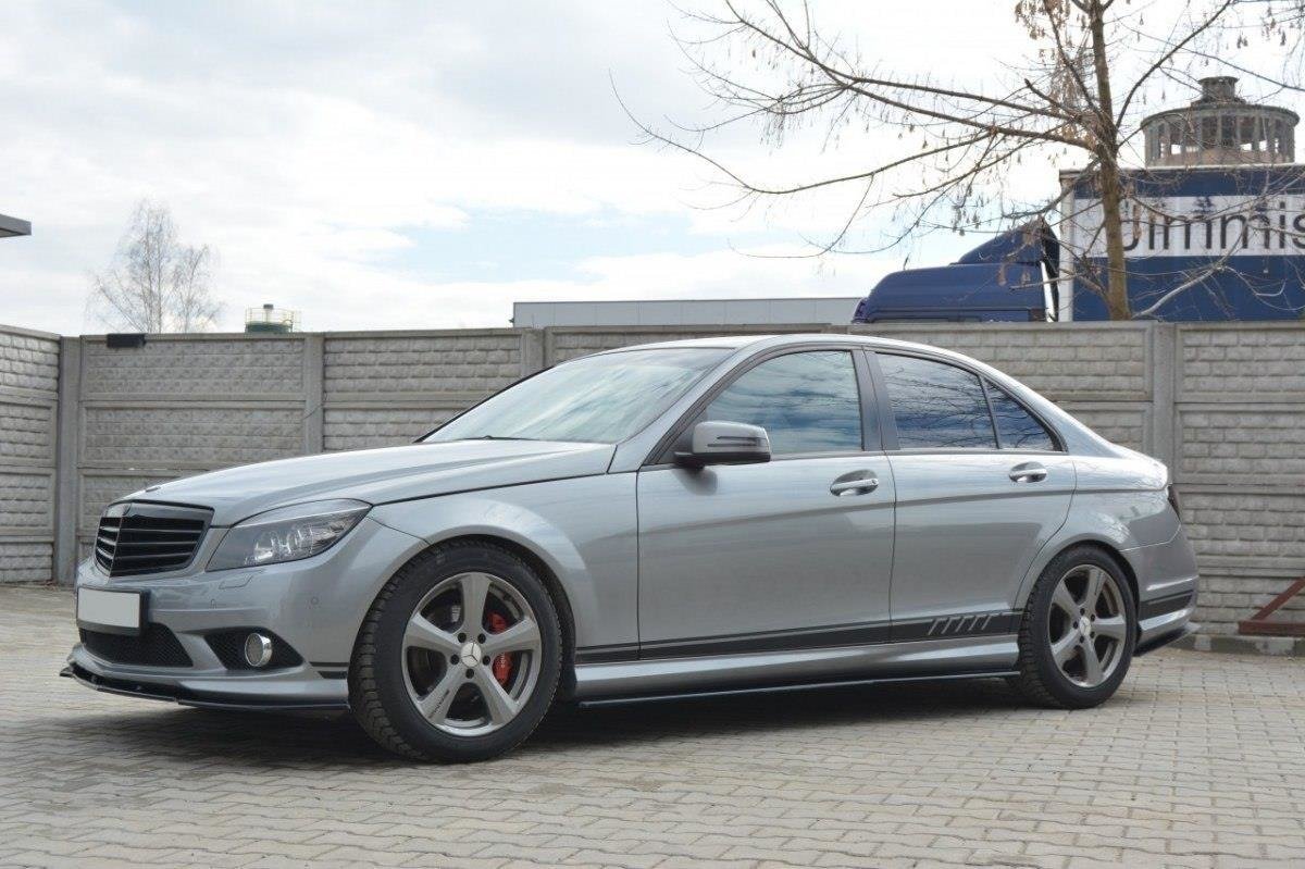 Seitenschweller Ansatz für Mercedes C W204 AMG-Line (vor Facelift) Carbon Look