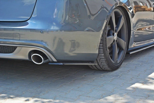 Heck Ansatz Flaps Diffusor für AUDI A6 C7 S-LINE AVANT schwarz Hochglanz