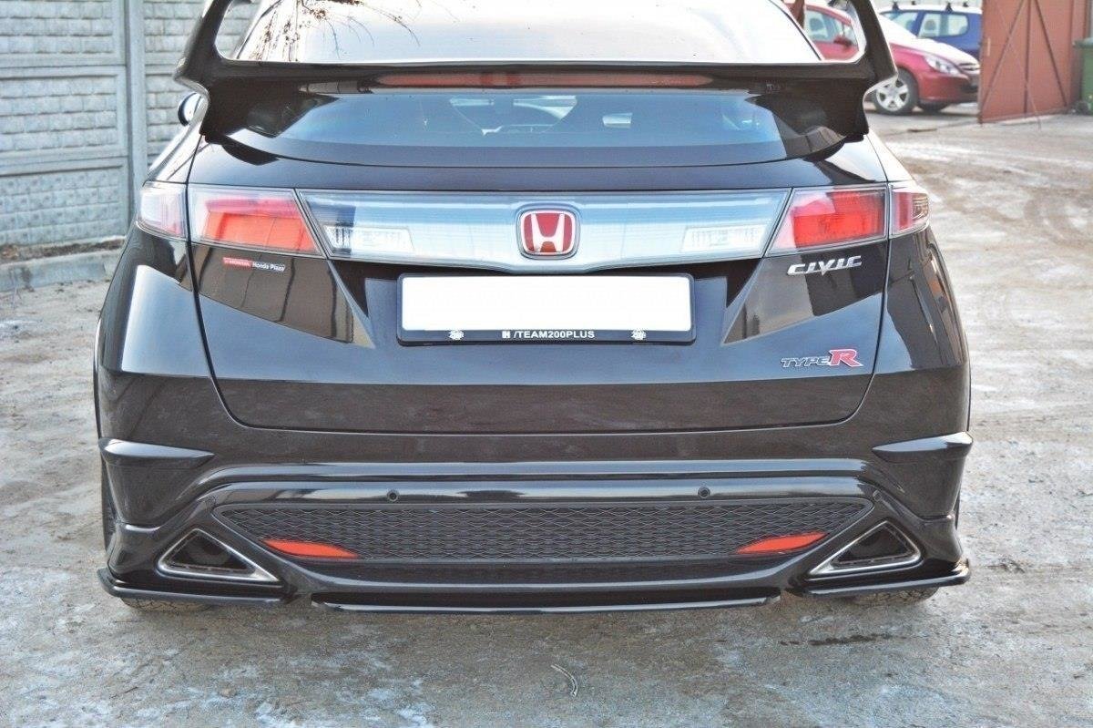 Mittlerer Diffusor Heck Ansatz für HONDA CIVIC VIII TYPE S/R  schwarz Hochglanz