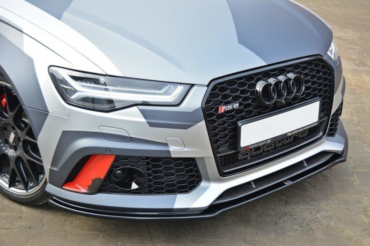 Front Ansatz V.1 für Audi RS6 C7 / C7 FL schwarz Hochglanz
