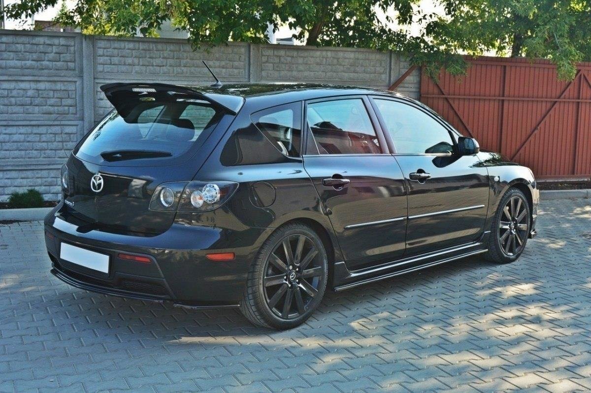 Mittlerer Diffusor Heck Ansatz für MAZDA 3 MPS MK1 PREFACE  schwarz matt