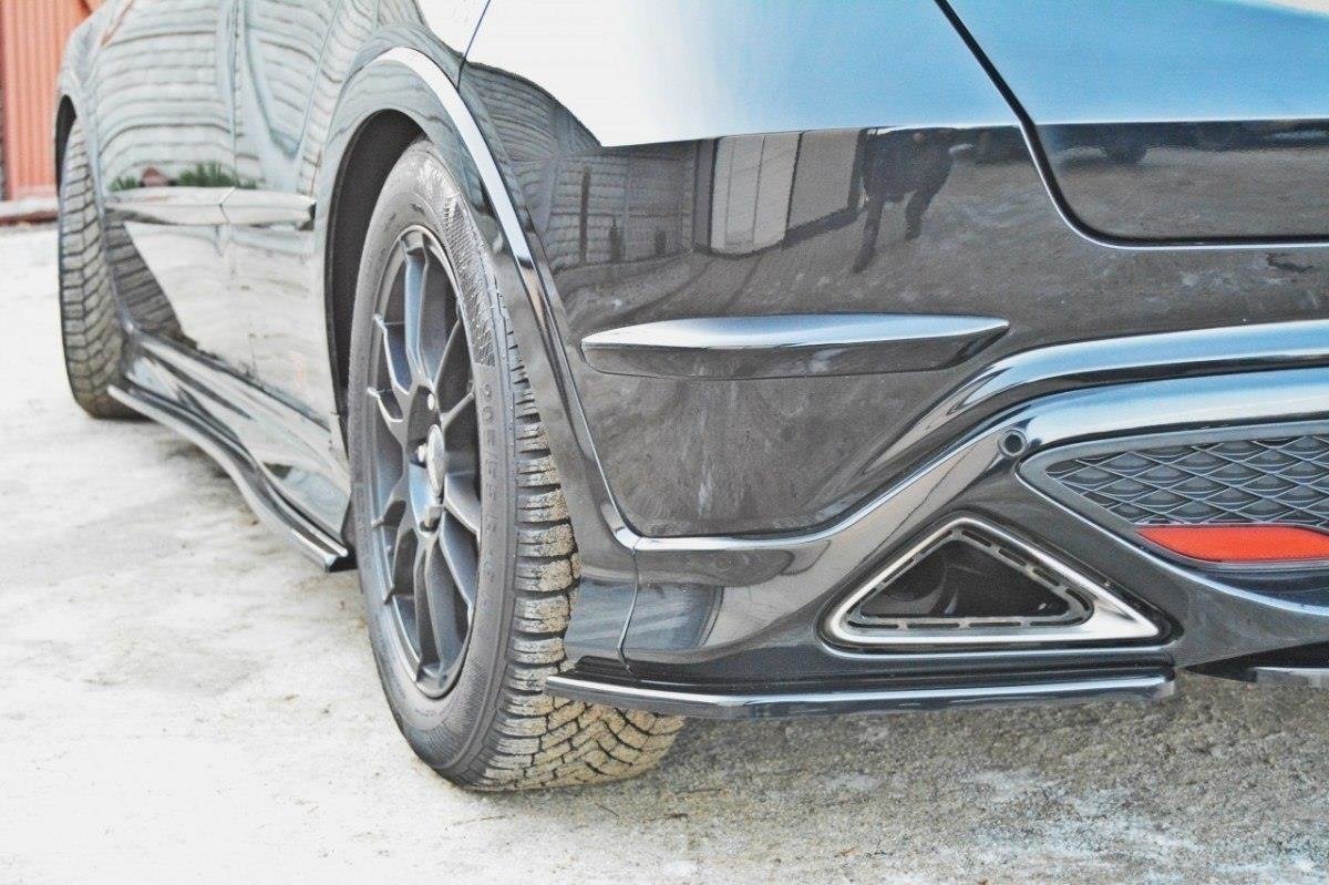 Heck Ansatz Flaps Diffusor für HONDA CIVIC VIII TYPE S/R schwarz Hochglanz