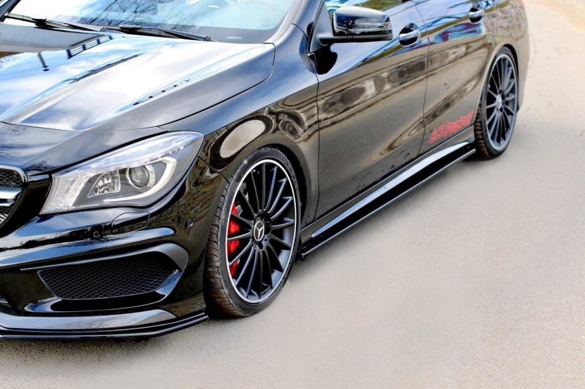 Seitenschweller Ansatz für MERCEDES CLA 45 AMG C117/A45 AMG W176 (vor Facelift) schwarz matt