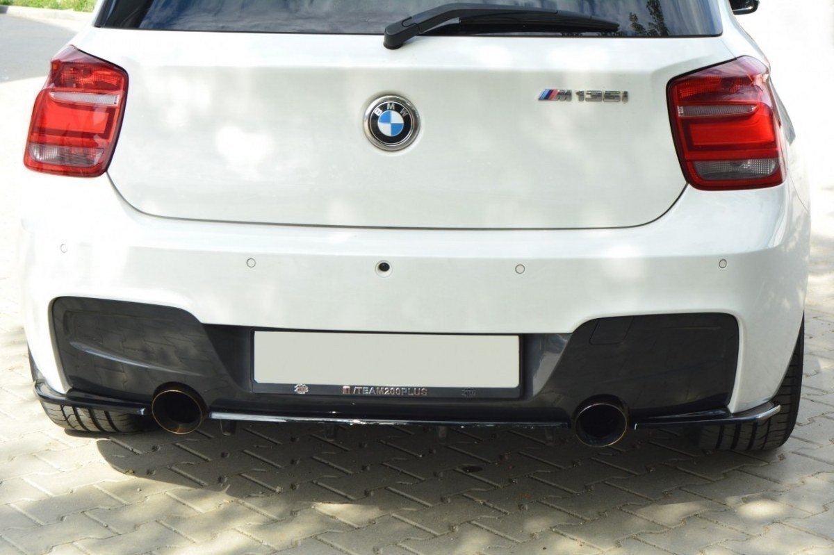 Mittlerer Diffusor Heck Ansatz für BMW 1er F20/F21 M-Power im DTM LOOK schwarz Hochglanz