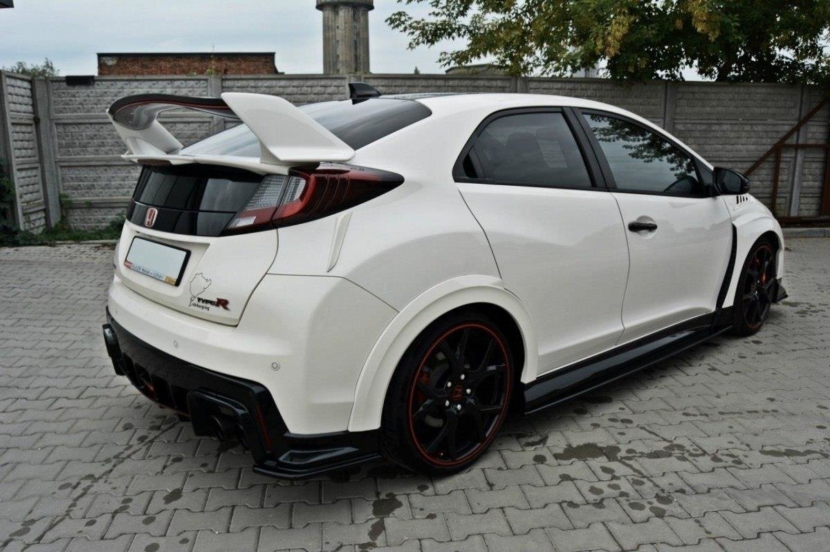 Heck Ansatz Flaps Diffusor für HONDA CIVIC IX TYPE R Carbon Look