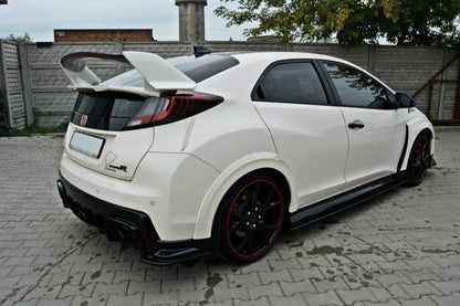 Heck Ansatz Flaps Diffusor für HONDA CIVIC IX TYPE R schwarz matt
