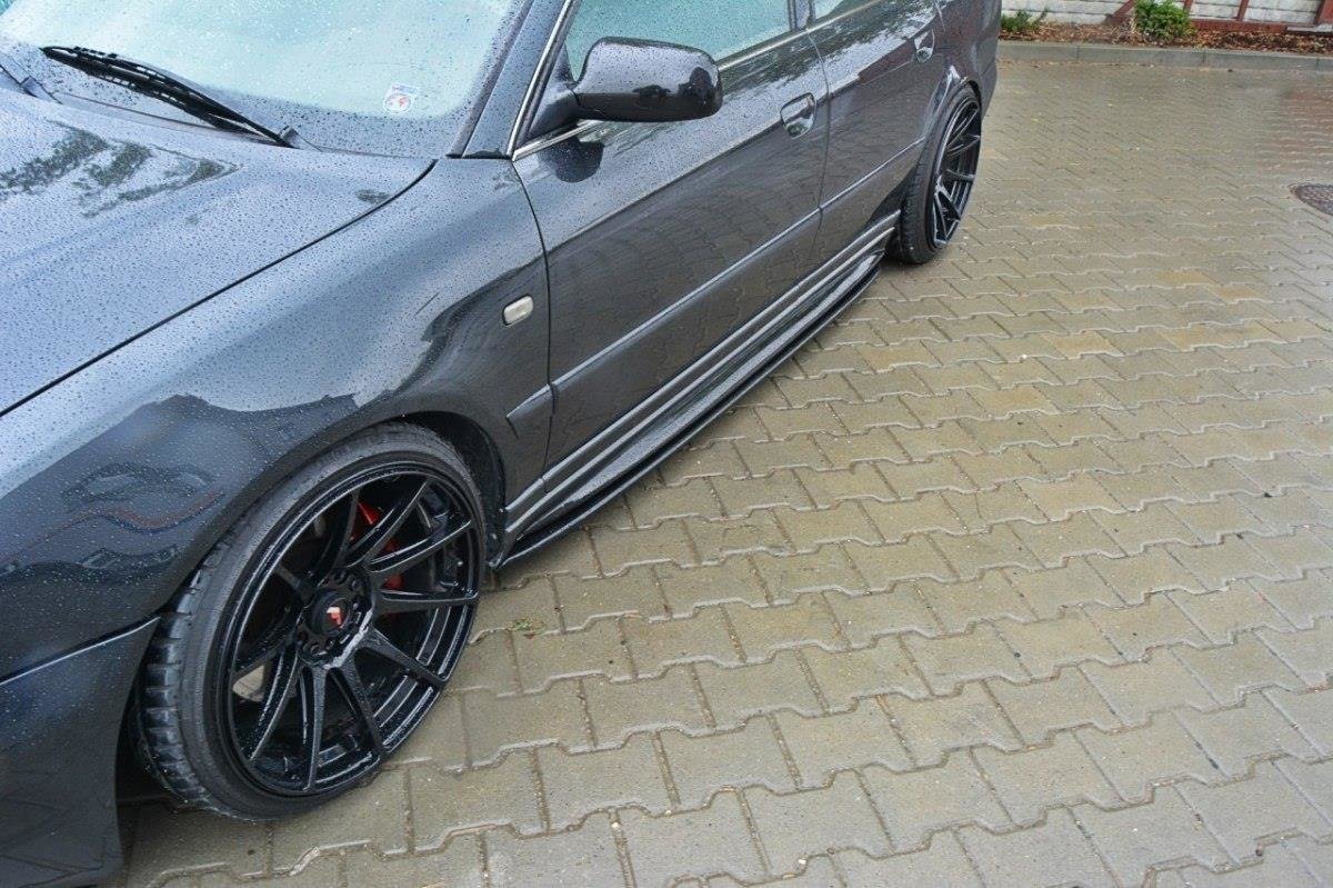 Seitenschweller Ansatz für AUDI S4 B5 schwarz matt