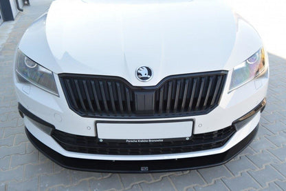 Front Ansatz V.3 für Skoda Superb Mk3 schwarz Hochglanz