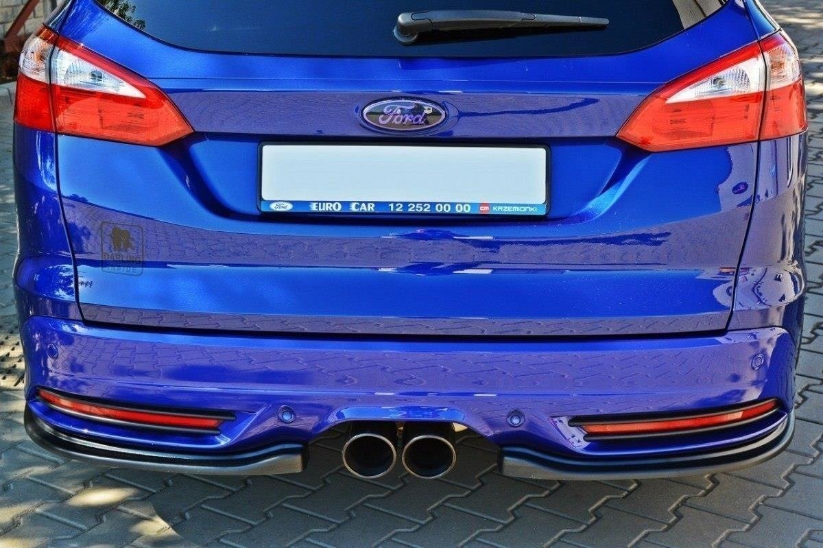 Heck Ansatz Flaps Diffusor für Ford Focus ST Mk3 Kombi schwarz Hochglanz