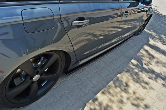 Seitenschweller Ansatz für Audi S6 / A6 S-Line C7  schwarz Hochglanz