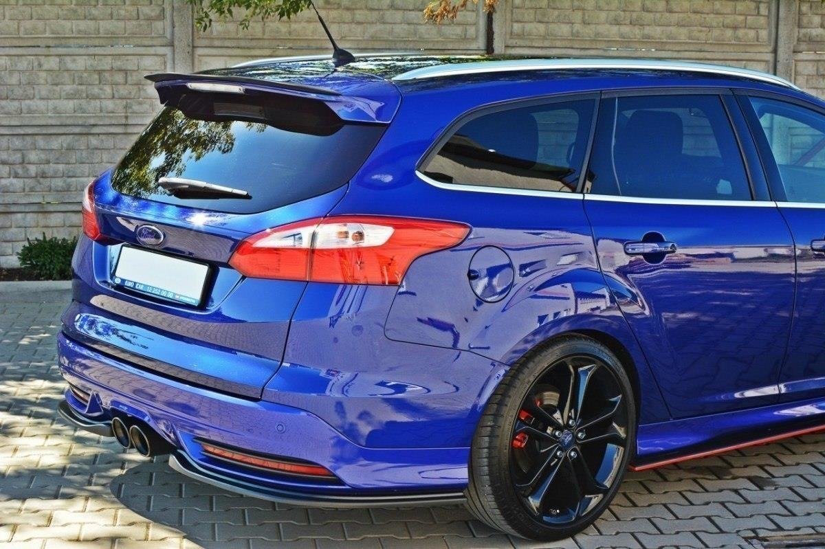 Heck Ansatz Flaps Diffusor für FORD Focus 3 ST Turnier schwarz matt