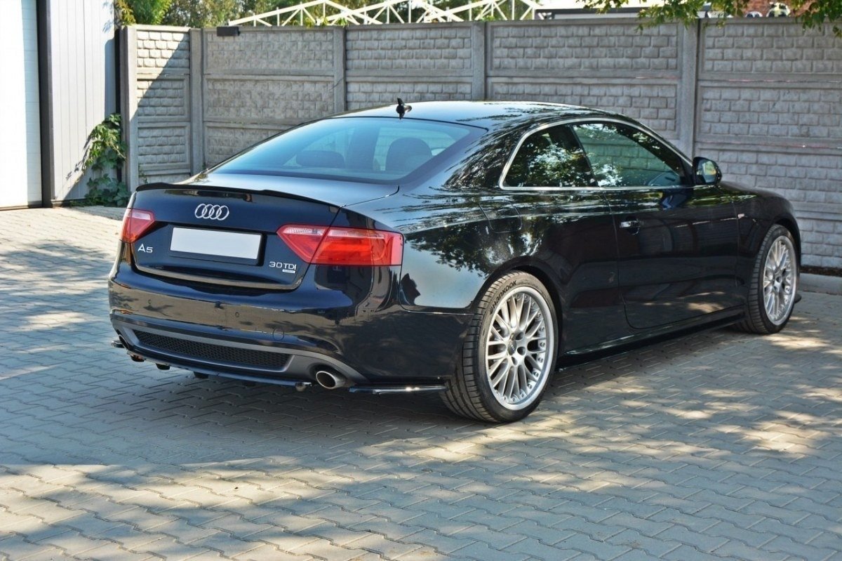 Mittlerer Diffusor Heck Ansatz für Audi A5 S-Line 8T Coupe / Sportback DTM LOOK schwarz matt