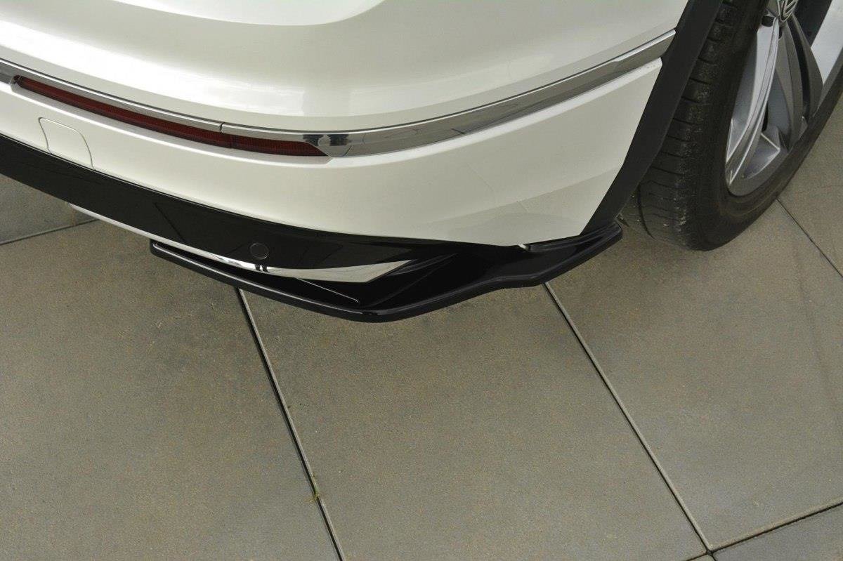 Heck Ansatz Flaps Diffusor für Vw Tiguan Mk2 R-Line schwarz matt