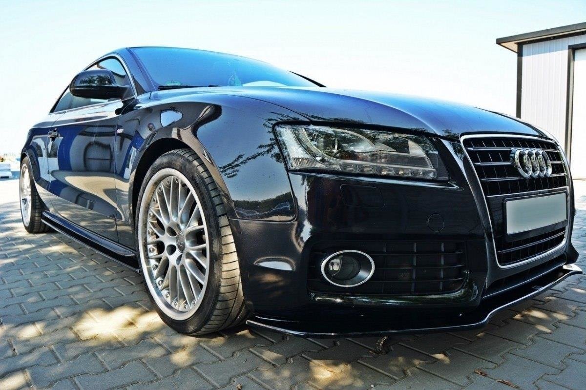 Seitenschweller Ansatz für Audi S5 / A5 / A5 S-Line 8T / 8T FL schwarz matt