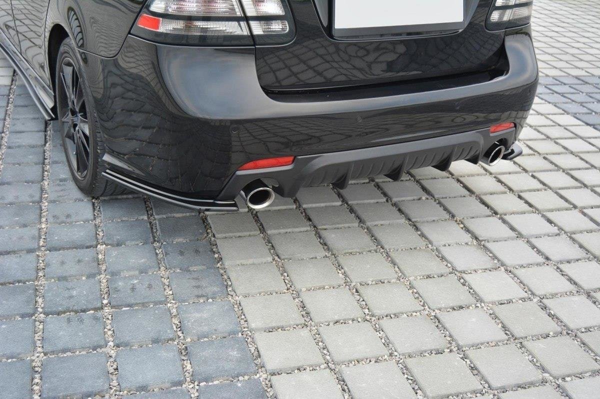 Heck Ansatz Flaps Diffusor für Saab 9-3 Aero Mk2 Facelift schwarz matt