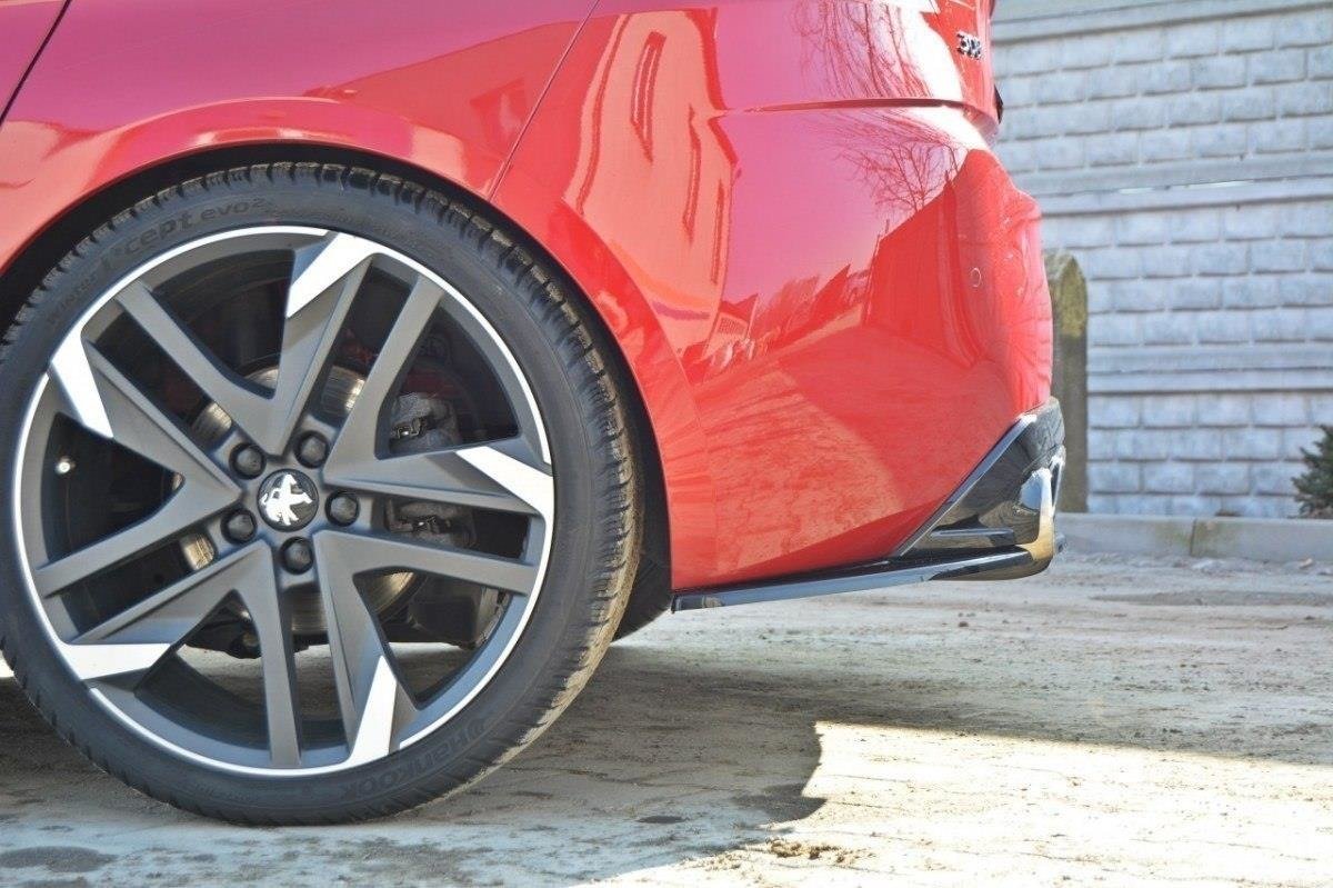 Heck Ansatz Flaps Diffusor für PEUGEOT 308 II GTI Carbon Look