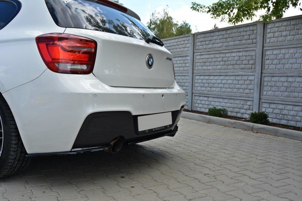 Mittlerer Diffusor Heck Ansatz für BMW 1er F20/F21 M-Power  schwarz matt