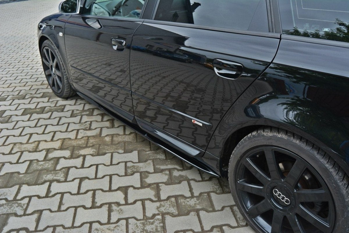 Seitenschweller Ansatz für Audi S4 / A4 / A4 S-Line B6 / B7  schwarz Hochglanz