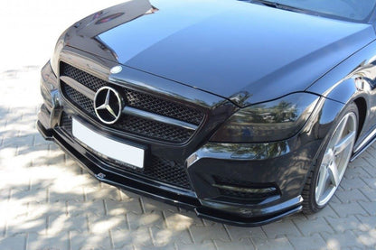 Front Ansatz für MERCEDES CLS C218 AMG LINE schwarz Hochglanz