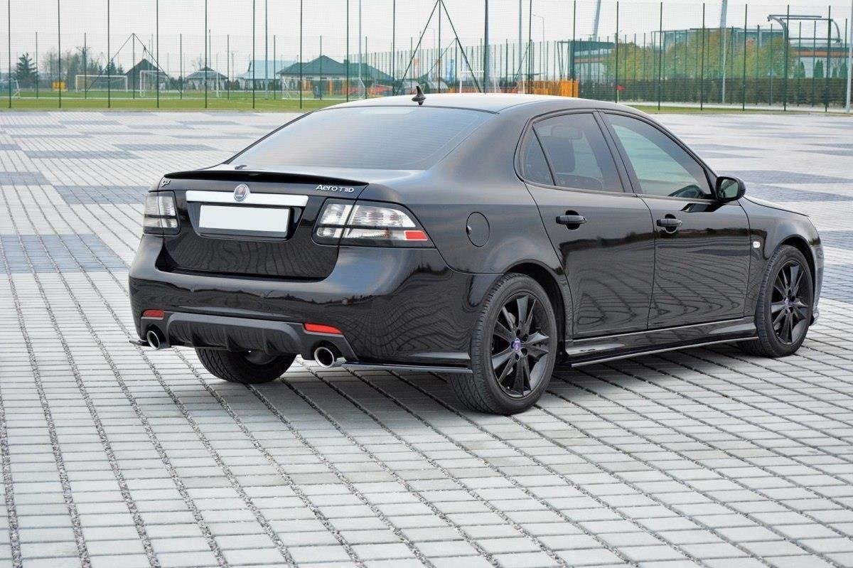 Diffusor Heck Ansatz für Saab 9-3 Aero Mk2 Facelift schwarz matt