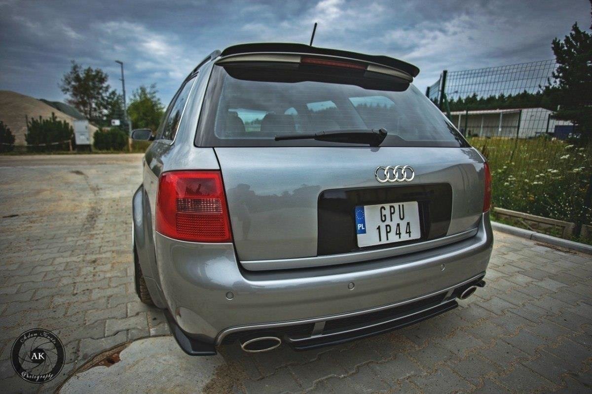 Heck Ansatz Flaps Diffusor für AUDI RS6 C5 AVANT schwarz Hochglanz