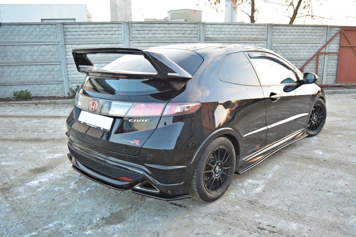 Heck Ansatz Flaps Diffusor für HONDA CIVIC VIII TYPE S/R schwarz matt