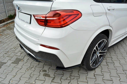 Heck Ansatz Flaps Diffusor für BMW X4 M Paket schwarz Hochglanz