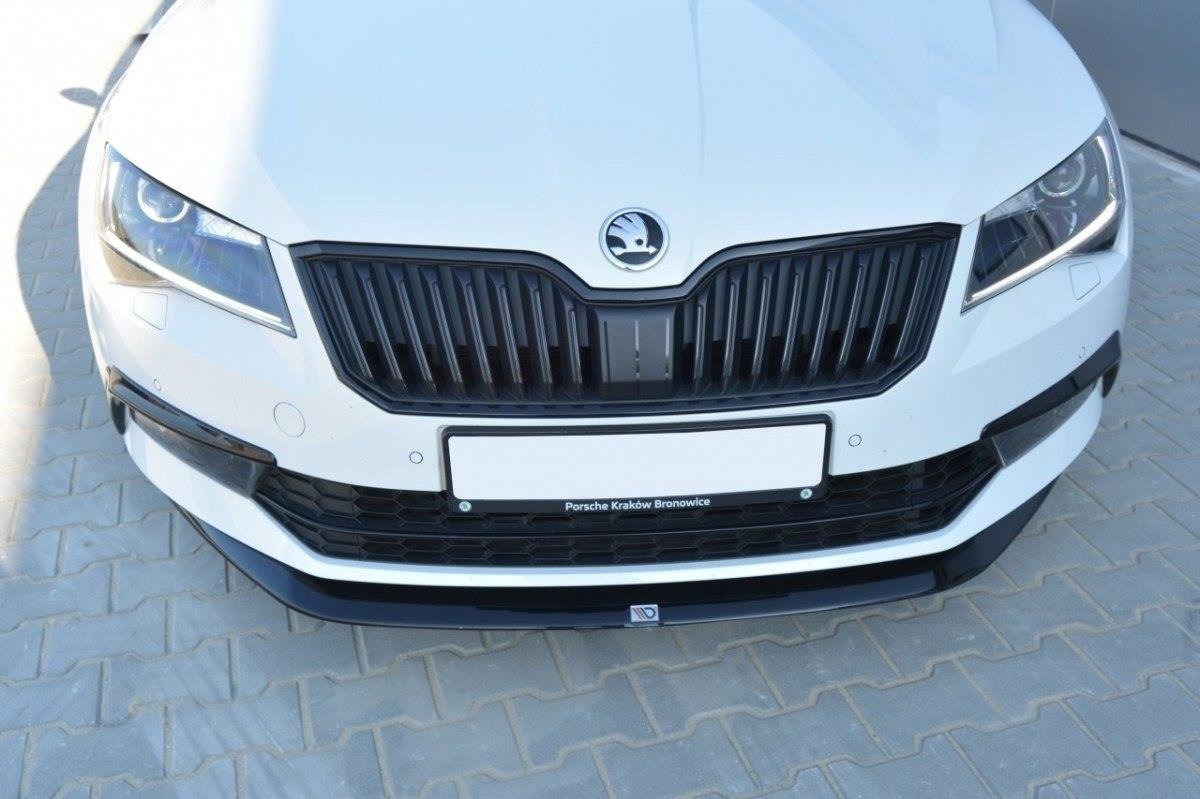 Front Ansatz V.1 für Skoda Superb Mk3 schwarz Hochglanz