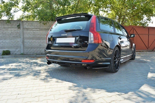 Heck Ansatz Flaps Diffusor für VOLVO V50F R-DESIGN schwarz matt