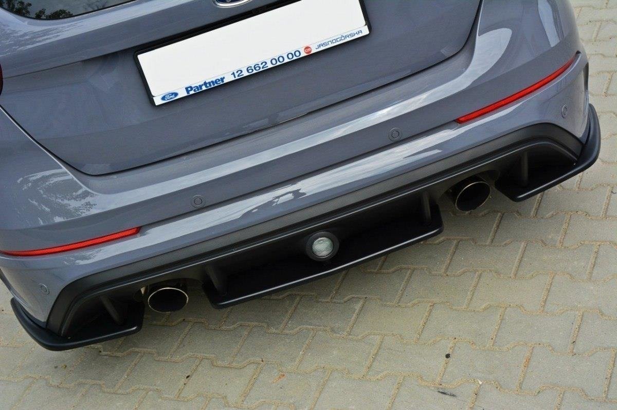 Heck Ansatz Flaps Diffusor für FORD FOCUS 3 RS schwarz matt