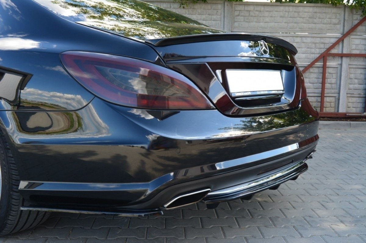 Mittlerer Diffusor Heck Ansatz für MERCEDES CLS C218 DTM LOOK AMG LINE schwarz matt