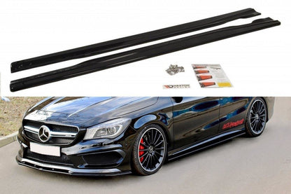 Seitenschweller Ansatz für MERCEDES CLA 45 AMG C117/A45 AMG W176 (vor Facelift) schwarz matt