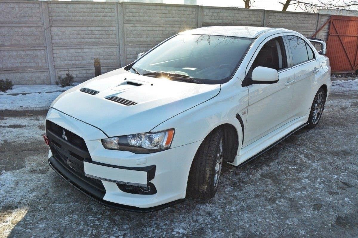 Front Ansatz V.2 für Mitsubishi Lancer Evo X schwarz Hochglanz