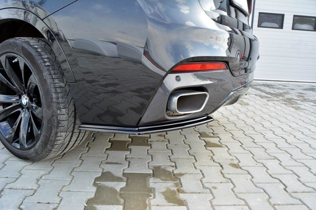 Heck Ansatz Flaps Diffusor für BMW X6 F16 M Paket schwarz Hochglanz