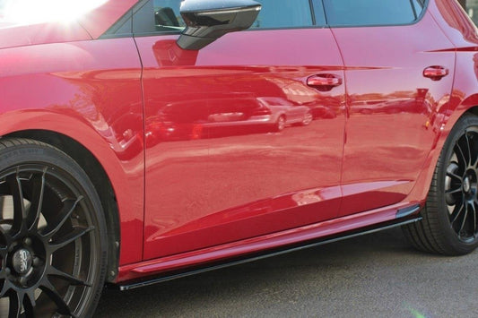 Seitenschweller Ansatz für v.2 Seat Leon Mk3 Cupra/ FR Facelift schwarz Hochglanz