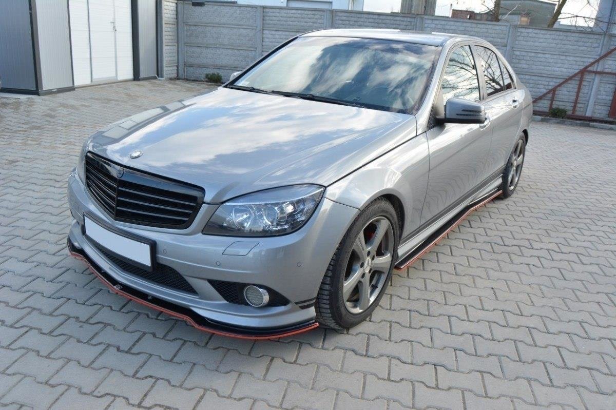 Seitenschweller Ansatz für Mercedes C W204 AMG-Line (vor Facelift) Carbon Look