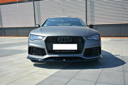 Front Ansatz V.2 für Audi RS7 Facelift schwarz Hochglanz