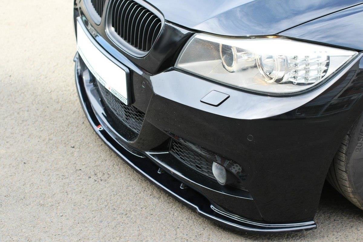 Front Ansatz V.1 für BMW 3er E91 M Paket FACELIFT schwarz Hochglanz