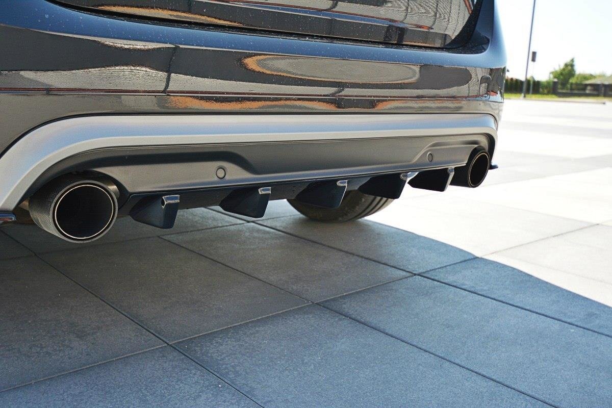 Diffusor Heck Ansatz für Volvo V60 Polestar Facelift Carbon Look