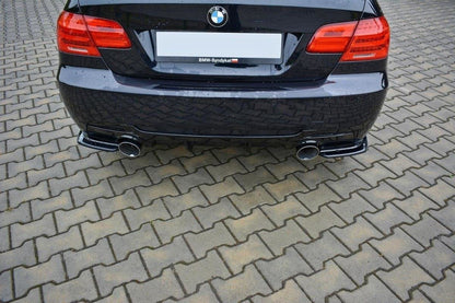 Heck Ansatz Flaps Diffusor für BMW 3er E92 M Paket FACELIFT Carbon Look