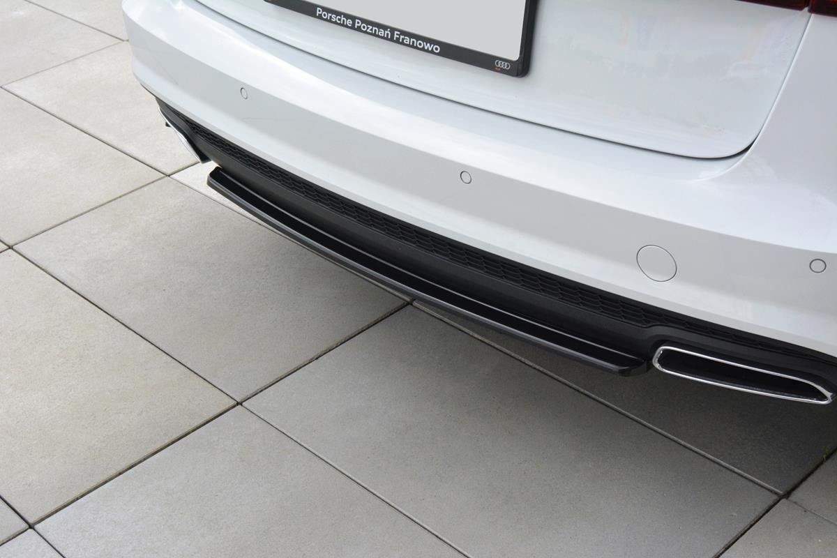 Mittlerer Diffusor Heck Ansatz für Audi A6 C7 Avant S-line Facelift Carbon Look