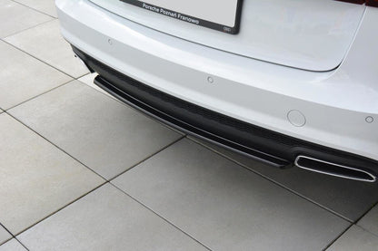 Mittlerer Diffusor Heck Ansatz für Audi A6 C7 Avant S-line Facelift Carbon Look