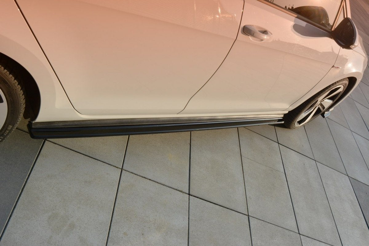 Seitenschweller Ansatz für VW GOLF 7 GTI PREFACE/FACELIFT (breit) schwarz Hochglanz