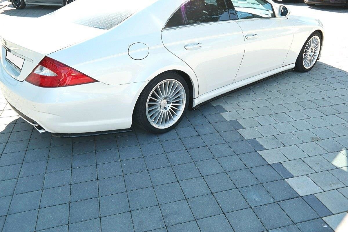 Heck Ansatz Flaps Diffusor für Mercedes CLS C219 55AMG schwarz matt